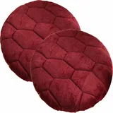 2-teilig Sitzkissen Rund Kordsamt Stuhlkissen Stuhlauflage rutschfest, Stuhlkissen Waschbar, Sitzkissen Gartenstuhl für Esszimmerstühle, Hocker, Bürostühle(2,2pcs:16in/40cm)