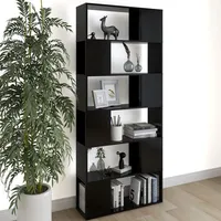 vidaXL Bücherregal Raumteiler 80 x 24 x 186 cm Schwarz