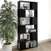 vidaXL Bücherregal Raumteiler 80 x 24 x 186 cm Schwarz