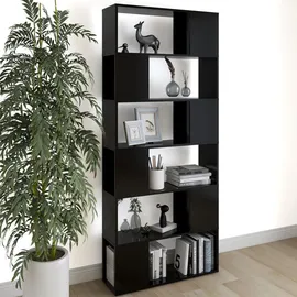 vidaXL Bücherregal Raumteiler 80 x 24 x 186 cm Schwarz