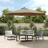 vidaXL Ampelschirm mit Alu-Mast Ø 350 cm taupe