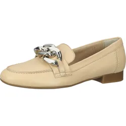ILC Hilart Damen Echtleder-Slipper Loafer Sommer-Schuhe Schlupf-Schuhe C45-8502 -06 Beige - 39