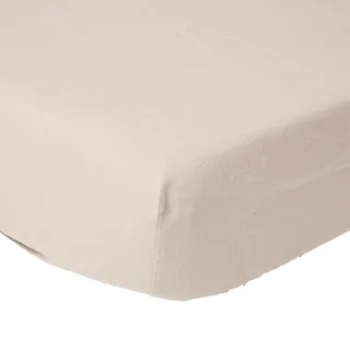 Homescapes Leinen-Spannbettlaken,, Beige, Rechteckig, 90x190 cm, Oeko-Tex®, Schlaftextilien, Bettwäsche, Bettlaken mit Gummizug aus 60% Leinen und 40% Baumwolle