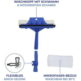 Maximex Fensterwischer extra-lang mit Teleskopstiel Blau/Grau