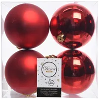 Buttinette Weihnachtskugeln aus Kunststoff, rot,