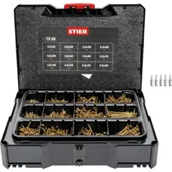 STIER Spanplattenschrauben-Systainer I T-LOC mit 1.380 Schrauben