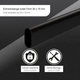SOTech Schrankstange Oval 30 x 15 mm 1000 mm
