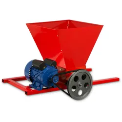 VERTES Traubenmühle, elektrisch 550W, Trichteröffnung 40x38cm, 2 Walzen, für Maische aus Weintrauben