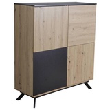 P & B Highboard, Braun, Holzwerkstoff, 4 Fächer, 110x125x40 cm, stehend, Wohnzimmer, Kommoden & Sideboards, Highboards