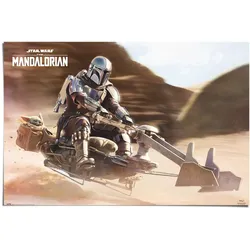Poster REINDERS "The Mandalorian - Speederbike", beige (farbe bild(er): beige), B:91,5cm H:61cm T:0,1cm, Papier, Bilder