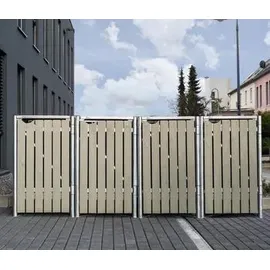 Hide Mülltonnenbox 4-fach 240 l Natur Grau