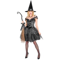 Widmann S.r.l. Hexen-Kostüm Hexe Kostüm 'Morgana' für Damen, Schwarz - Kleid schwarz