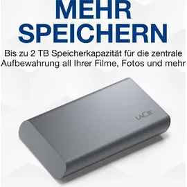 LaCie Mobile Secure 1 TB USB-C grau STKH1000800