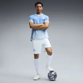 Puma Sporthose "Manchester City 26/27 Shorts Herren", Gr. XXL, Normalgrößen, weiß (icy blau team light), Obermaterial: 100% Polyester. Besatz: 88% Polyester, 12% Elasthan. Einsatz: 100% Polyester, regular fit, Hosen Sporthose
