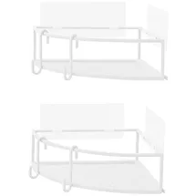 Umbra Cubiko Eckregale, Duschablage ohne Bohren mit Haken, Weiss, 2er-Set