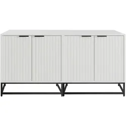 Merax Moderne Sideboard Kommode mit 2 Türen in Vakuum-Formgebung, Standschrank Lagerung Schrank Maße: B160/T40/H80 cm