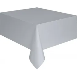 Tischdecke silber Plastik