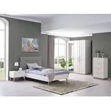xl moebel gmbh Kinderzimmer Garnitur Kinderbett Jugendbett Bett Set 4tlg Weiß Holz