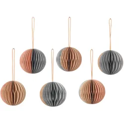 Broste Copenhagen - Christmas Ball Deko-Anhänger, Ø 5 cm, gemische Farben (2) (6er-Set)