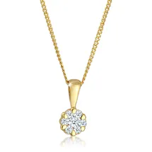 Diamore Elli DIAMONDS Halskette Damen mit Anhänger Elegant mit Diamant (0.12 ct.) in in 585 Gelbgold 45