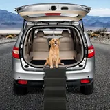 Rampe für Hunde, Treppe für große und kleine Hunde, Hunderampe Auto, faltbare Rampe für Auto, Sofa oder Bett, rutschfest, belastbar bis 80 kg (schwarz)