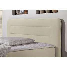 Home Affaire Boxspringbett HOME AFFAIRE "Manchester", beige (creme), B:160cm L:208cm, Strukturstoff-Bezug (100% Polyester), Komplettbetten, Boxspringbett, 5 Breiten, 3 Ausführungen, 2 Härtegraden, Topper, Steppung