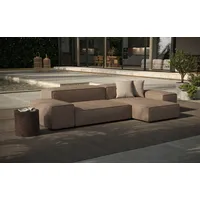 Ecksofa DESIGNWERK "Puzzle, Designsofa für Indoor und Outdoor, bequem, modular" Sofas Gr. B/H/T: 315cm x 64cm x 180cm, Flachgewebe, Outdoor-geeignet, wasserabweisend, grau (elephant) wasserabweisend und strapazierfähig