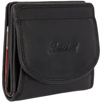 Benthill Kleine Geldbörse Echt Leder RFID | Wiener Schachtel Echtleder Damen & Herren | Minibörse Mini Portemonnaie inkl. Geschenkbox, Farbe:Schwarz