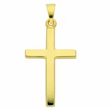 Adelia ́s Kettenanhänger Kreuzanhänger 585 Gold (14K), Goldanhänger Kreuz goldfarben