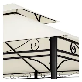 Tectake Luxus Gartenpavillon 4 x 3 m inkl. 6 Seitenteile creme