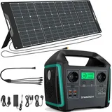 SWAREY Tragbare Stromzeuger S1000 Solargenerator, 1000W(Peak 1500W) Powerstation , 725,76Wh Lithium-Ionen Batterie mit 200W Solarpanel für Autorei...