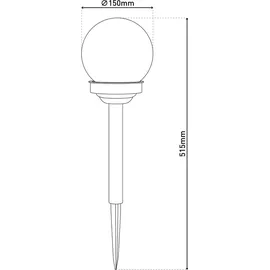 NÄVE Solarleuchte Kunststoff D: 15 cm H: 51,5 cm inkl. Erdspieß weiß