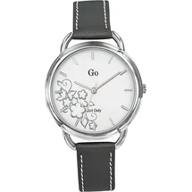 Go Girl only Girl Only Quarz Armbanduhr Grau Weiß Lederarmband D2UGO699107