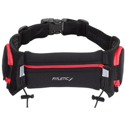 Fitletic Laufgürtel QUENCH – Laufgürtel für Handy, Sportgürtel, Fitnessgürtel, Lauftasche Premium Laufausrüstung rot|schwarz S / M