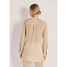 Madeleine Hemdbluse mit kragenlosem Design cappuccino 34