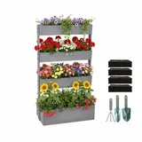 Relaxdays Vertikalbeet 85 x 140 x 48 cm Braun