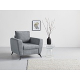 INOSIGN Sessel »Lörby«, auch mit Aqua clean-Bezug, feine Steppung im Sitzbereich, lose Kissen grau