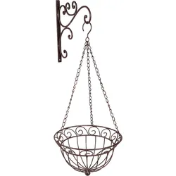 Blumenampel HOME AFFAIRE, braun (antikbraun), Metall, Dekohänger
