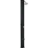 Outsunny 35l Solardusche Für Den Außenbereich, Garten-, Strand- Und Pooldusche Mit Integriertem Duschkopf, Wasserhahn Und Thermometer, Warm- Und Kaltwasser (max. 55 °c), Schwarzes Pvc/abs, 17,5 X 14,5