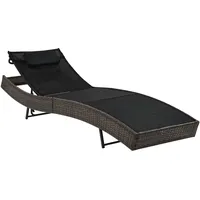 Chaduof Sonnenliege mit Auflage Poly Rattan Braun, Gartenliege, Liegestuhl, Sonnenstuhl, Sonneninsel Outdoor, Liegen, Gartenmöbel, Bäderliege, Relaxliege - 44716