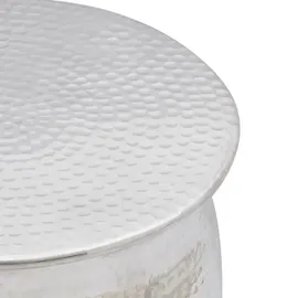 vidaXL Hocker/Beistelltisch aus gehämmertem Aluminium Silbern