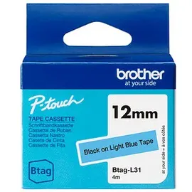Brother Btag-L31 12mm x 4m schwarz auf hellblau nicht laminiert