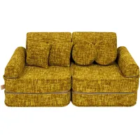 MeowBaby Kindersofa,, Honig, Textil, 120x25x60 cm, Kinder- & Jugendzimmer, Kindermöbel, Kindersitzmöbel & -tische, Kindersessel & -sofas