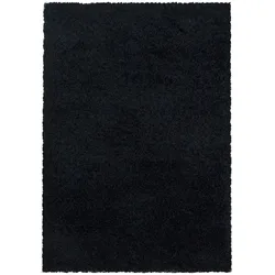 Hochflorteppich Shaggy Einfarbig Weich Flauschig Waschbar Strapazierfähig Schlafzimmer Schwarz 120x170 cm – SPREE von Kadima Design