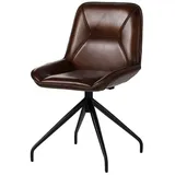 Massivmoebel24 Esszimmerstuhl Iron Label Leder braun