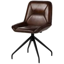 Massivmoebel24 Esszimmerstuhl Iron Label Leder braun