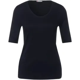 STREET ONE Damen, A317665 Basic, Kurzarmshirt, Deep Blue, 34