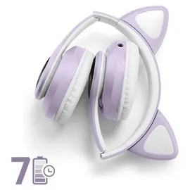 Avizar Bluetooth Kinderkopfhörer Katzenohren Violett
