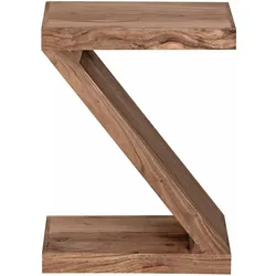 Kadima Design Beistelltisch `Z` Cube: Akazie, Z-Form, handgefertigt, vielseitig nutzbar. Beige, 44x30x59 cm