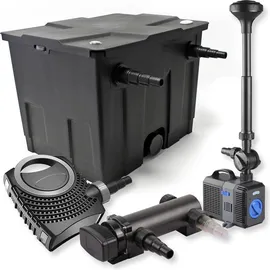 Wiltec 1-Kammer Filter Set 12000l 18W UVC Teich Klärer NEO8000 70W Pumpe Springbrunnen